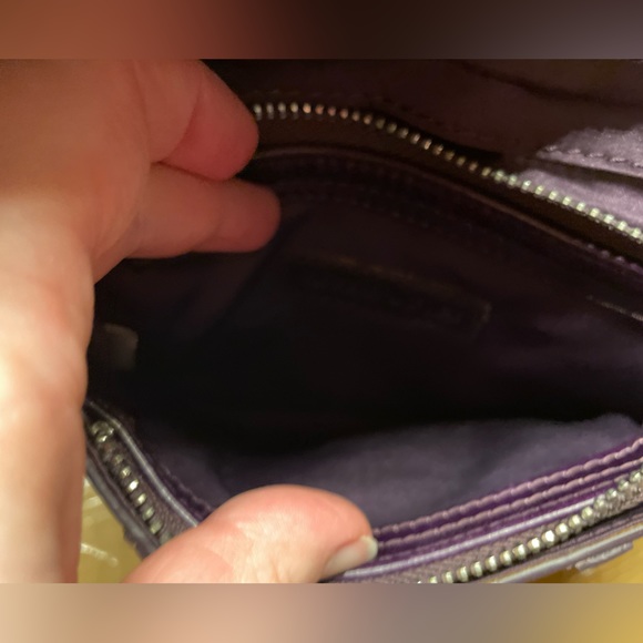 Robert Dice Deep Purple Purse Crossbody Bag Clutch with Studs - Picture 2 of 16